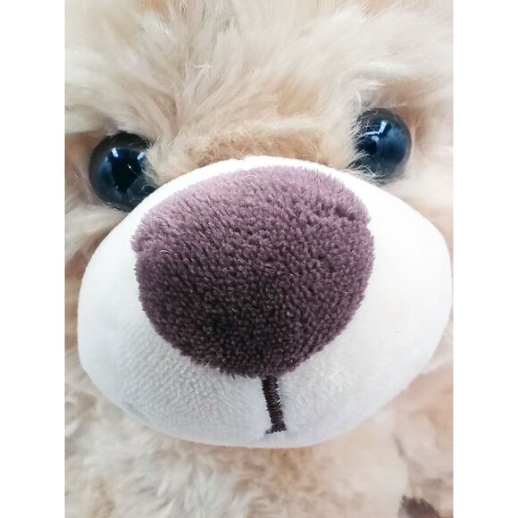 Honey Brown Teddy Build a Bear Stuffed Animal Plush Dark Brown Eyes 15" Soft Toy - Picture 3 of 15